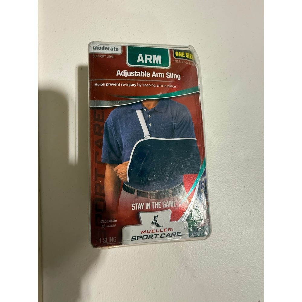 NEW‎ Mueller Sport Care Adjustable Arm Sling Blue One Size Moderate Support 4601
